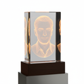 Crystal portrait sculpture – single person 3D laser engraved