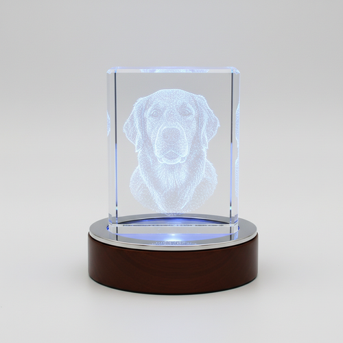 Custom crystal inner engraving pet portrait