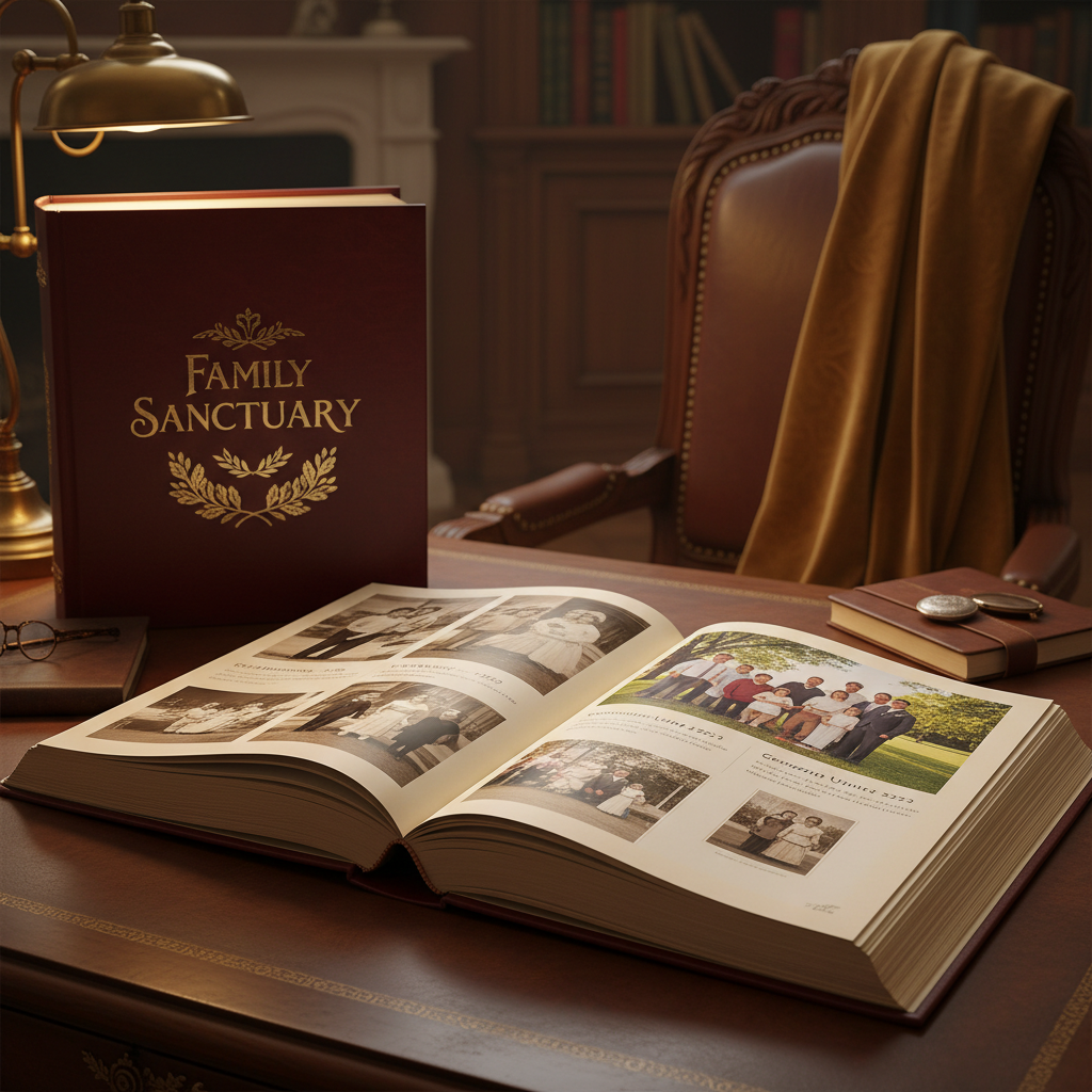 Premium hardcover Family Sanctuary family legacy book