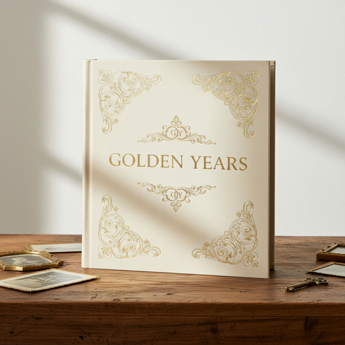 Premium hardcover Golden Years memory book
