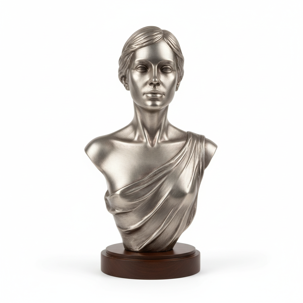 Metal alloy portrait sculpture – medium home decor